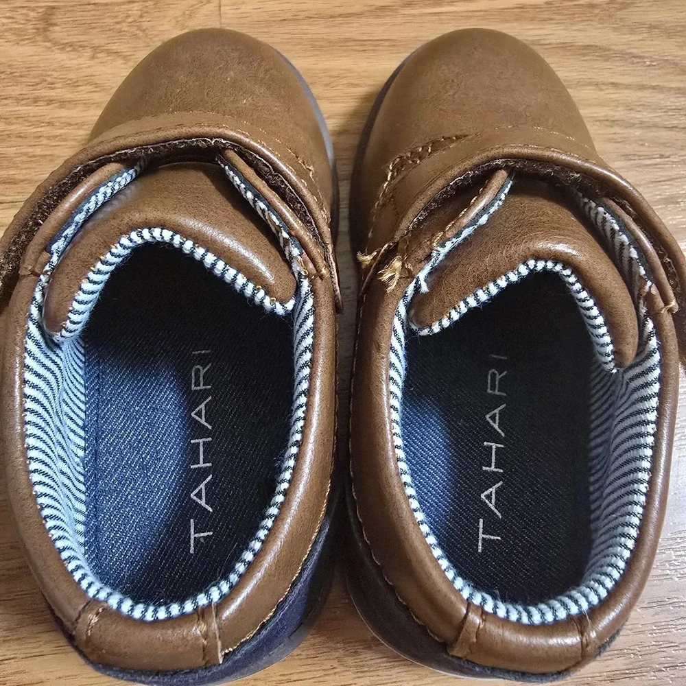 NWT Tahari Bryant Toddler Boys Brown Navy Dress Shoes Sz 6 Cute Formal Wedding